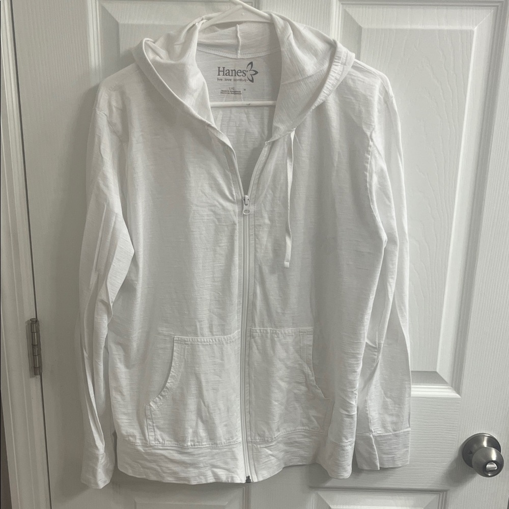 Hanes Classic White Hoodie